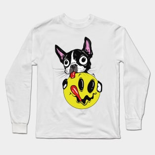 Boston Terrier Smiley Long Sleeve T-Shirt